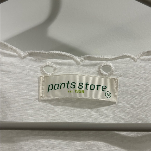 Pants Store White Eyelet Tie Front Top - Picture 2 of 4